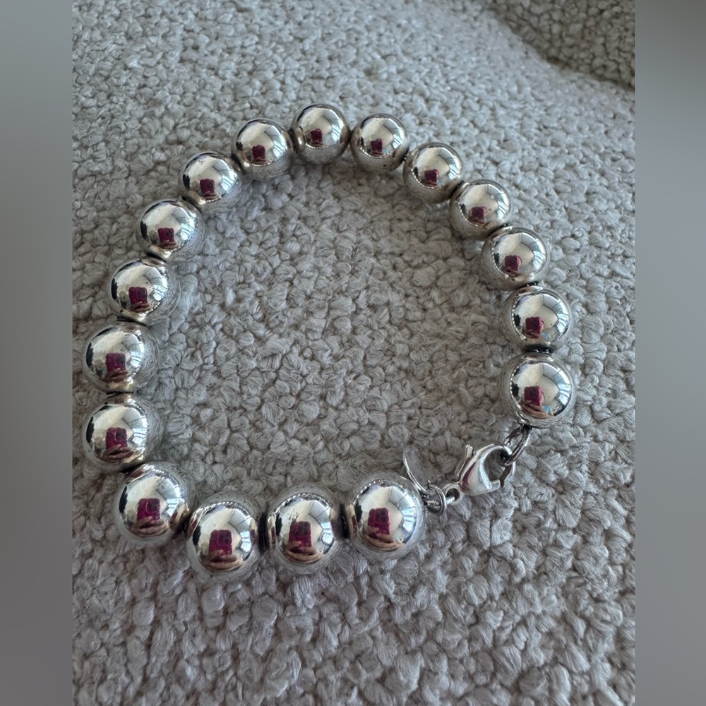 Tiffany & Co Ball Bead 10mm Sterling Silver Bracelet Shiny Excellent Condition - Picture 3 of 8